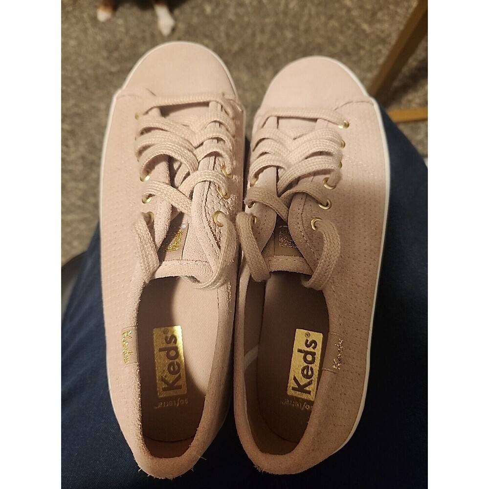Keds Kickstart Sneakers Perf Light Pink Blush Suede Shoes Sz 6 Low Top WH66759